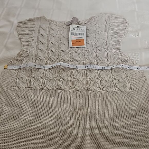 Zara Sweater Mini Sleeveless Dress Small Off White - Picture 10 of 16
